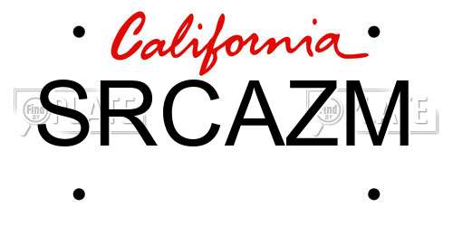 SRCAZM California License Plate