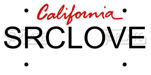 SRCLOVE California License Plate