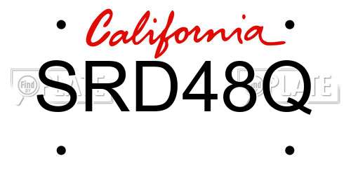 SRD48Q California License Plate