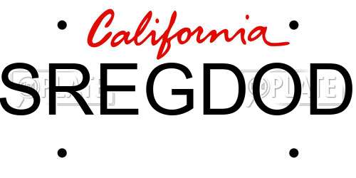 SREGDOD California License Plate