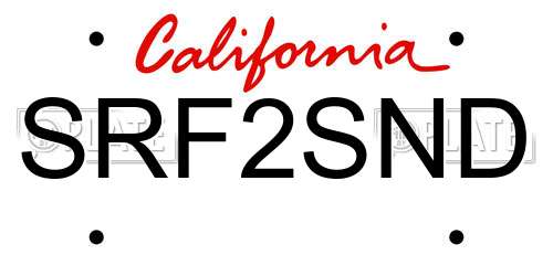 SRF2SND California License Plate