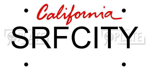 SRFCITY California License Plate