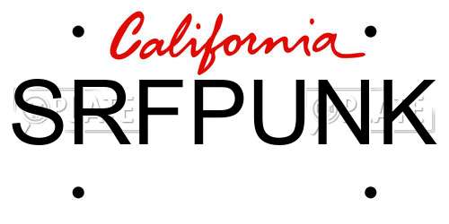 SRFPUNK California License Plate