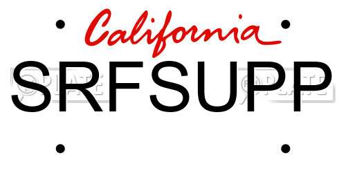 SRFSUPP California License Plate