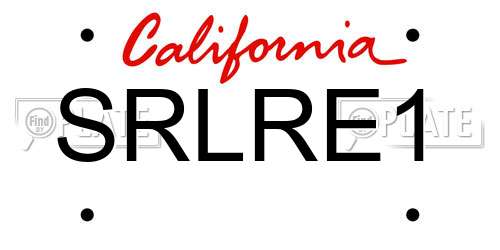SRLRE1 California License Plate
