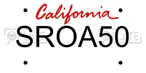 SROA50 California License Plate