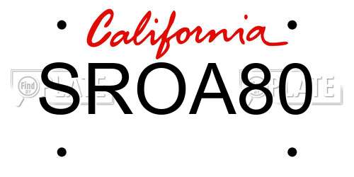 SROA80 California License Plate