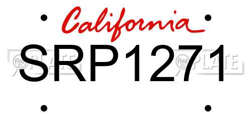 SRP1271 California License Plate