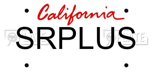 SRPLUS California License Plate