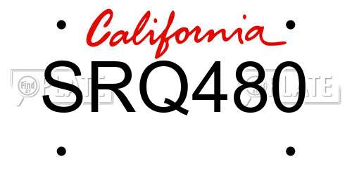 SRQ480 California License Plate