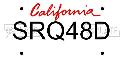 SRQ48D California License Plate