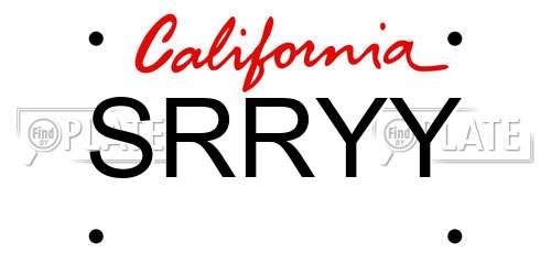 SRRYY California License Plate