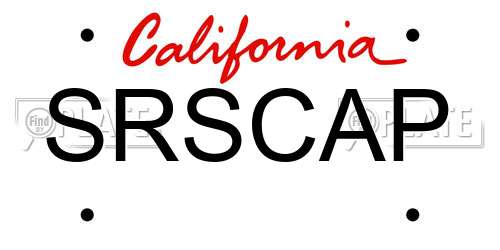 SRSCAP California License Plate