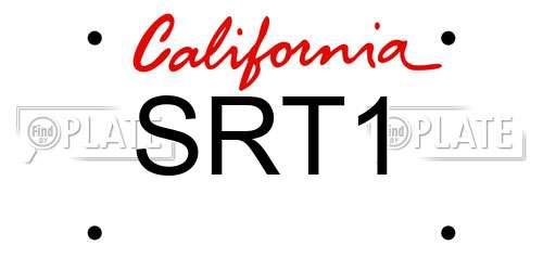 SRT1 California License Plate