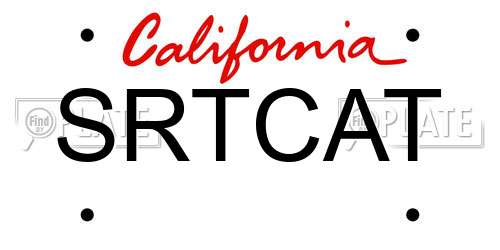 SRTCAT California License Plate