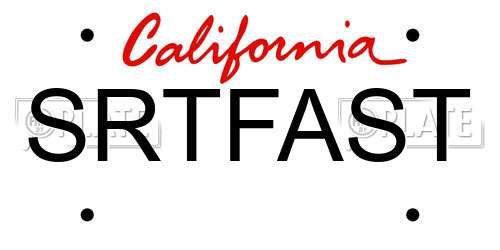 SRTFAST California License Plate