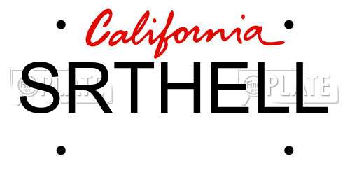 SRTHELL California License Plate