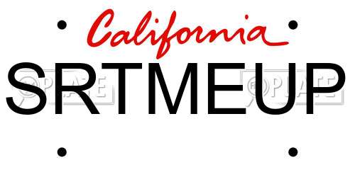 SRTMEUP California License Plate