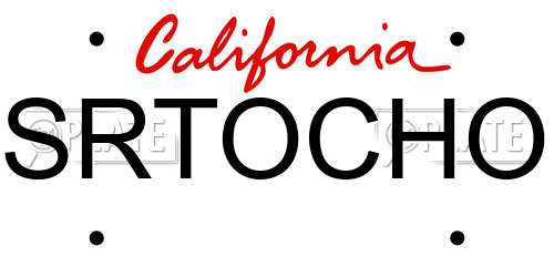 SRTOCHO California License Plate
