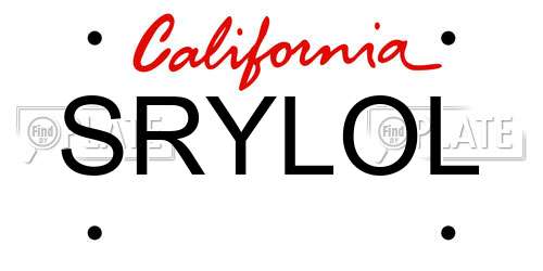SRYLOL California License Plate
