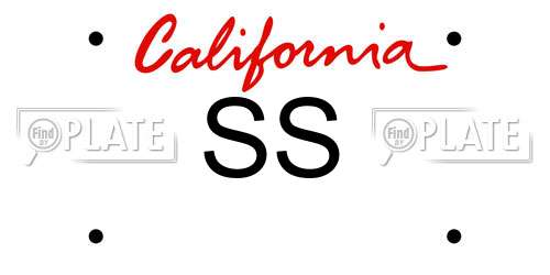 SS California License Plate