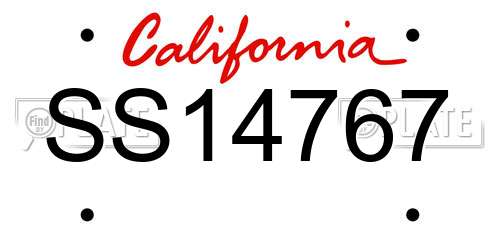 SS14767 California License Plate