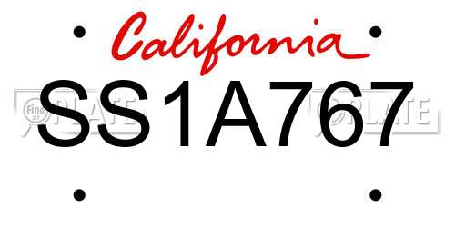 SS1A767 California License Plate