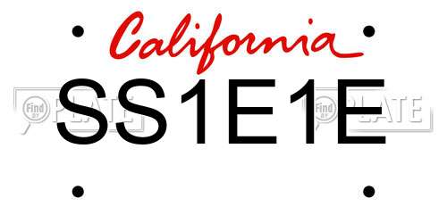 SS1E1E California License Plate
