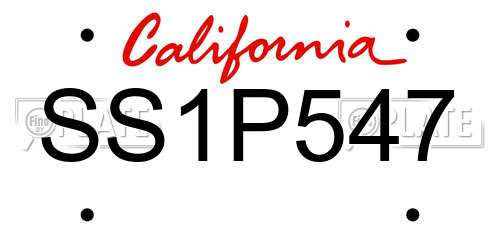 SS1P547 California License Plate