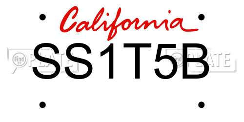 SS1T5B California License Plate