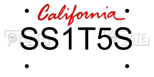 SS1T5S California License Plate