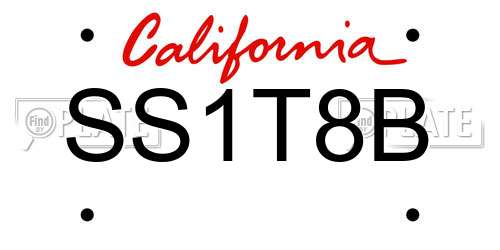 SS1T8B California License Plate