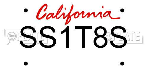 SS1T8S California License Plate