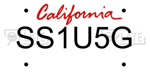SS1U5G California License Plate