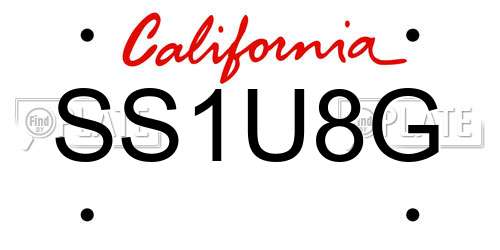 SS1U8G California License Plate
