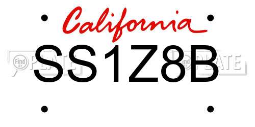 SS1Z8B California License Plate