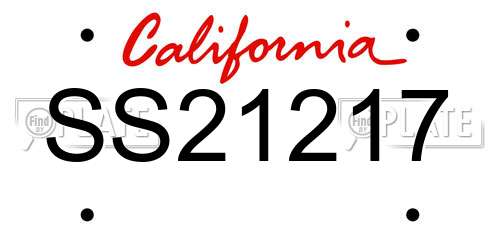 SS21217 California License Plate