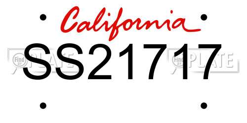 SS21717 California License Plate