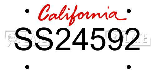 SS24592 California License Plate