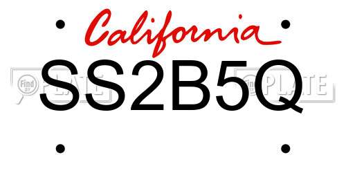 SS2B5Q California License Plate