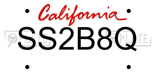 SS2B8Q California License Plate