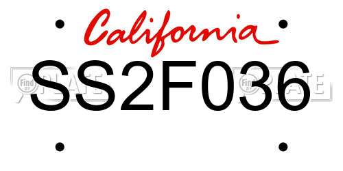 SS2F036 California License Plate