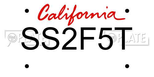 SS2F5T California License Plate