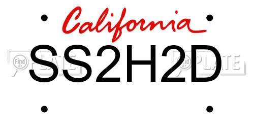 SS2H2D California License Plate