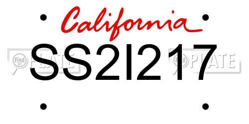 SS2I217 California License Plate