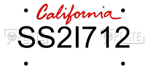 SS2I712 California License Plate