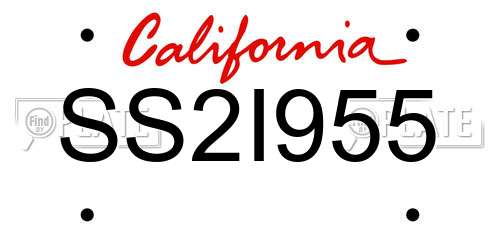 SS2I955 California License Plate