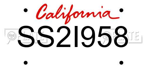 SS2I958 California License Plate