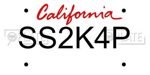 SS2K4P California License Plate