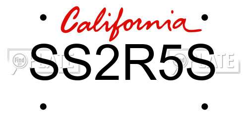 SS2R5S California License Plate
